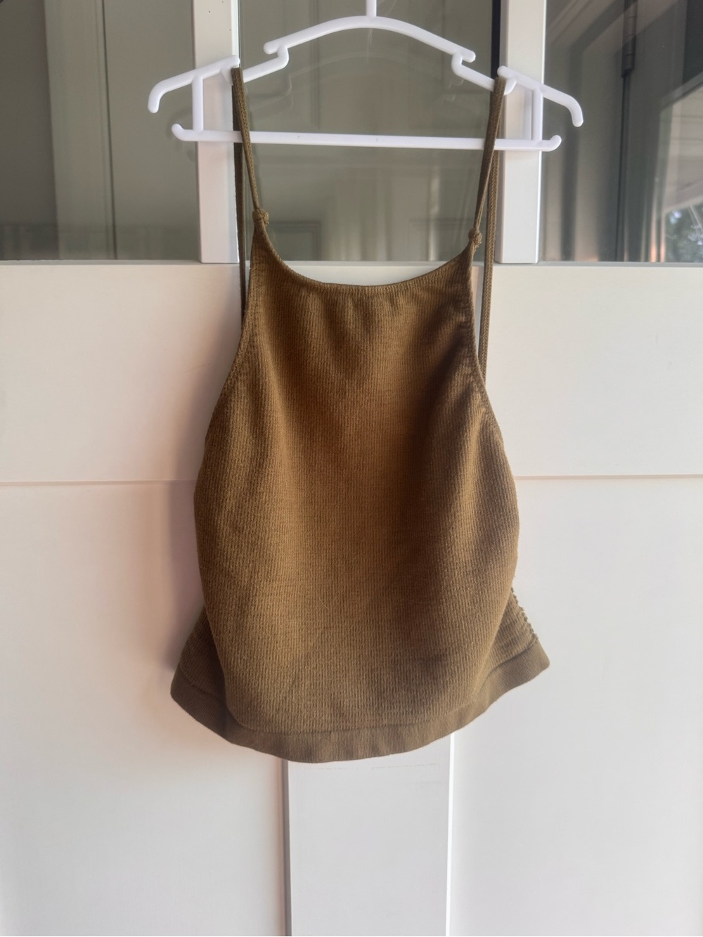 Urban Outfitters Olive Ribbed Knit Cami - Brown-Green